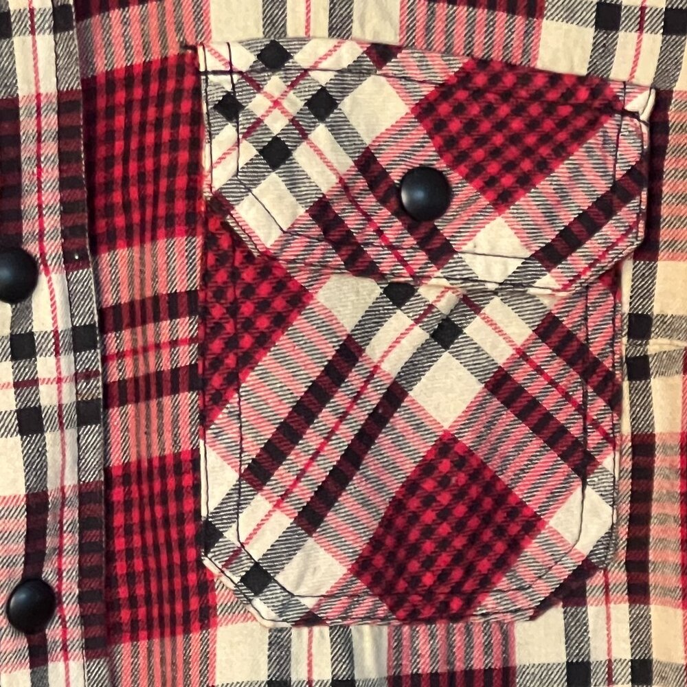 Blank Nyc Plaid Button Down With Sequin Back, Red… - image 6